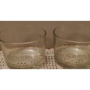 Carolans Irish Cream Short Lowball Glasses 7 oz Clear Glass Barware Set Of 2